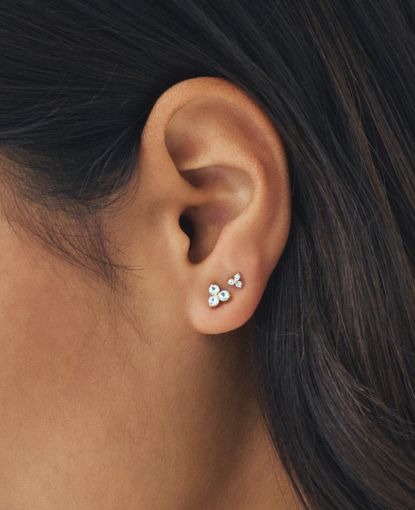 Blue Topaz Mini Fleur Studs