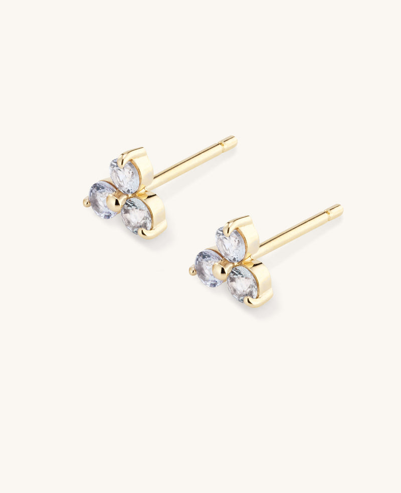 Sapphire Large Fleur Studs