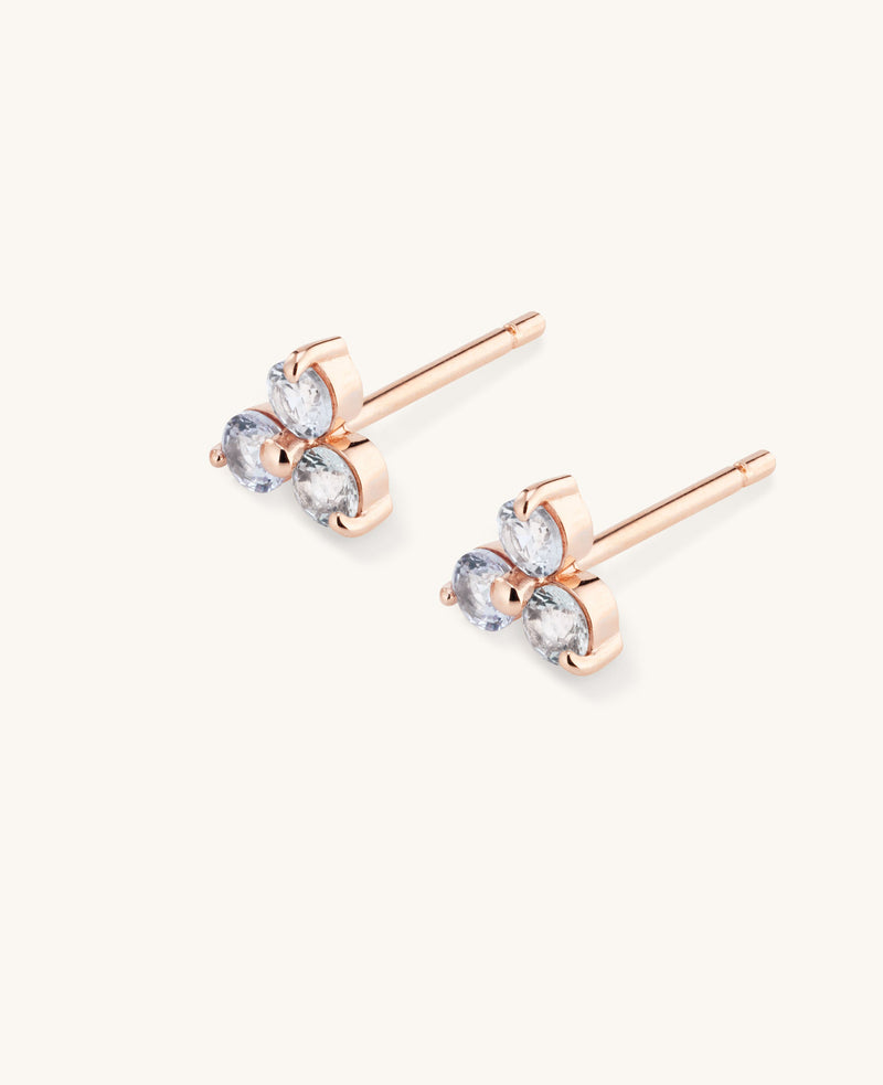 Sapphire Large Fleur Studs