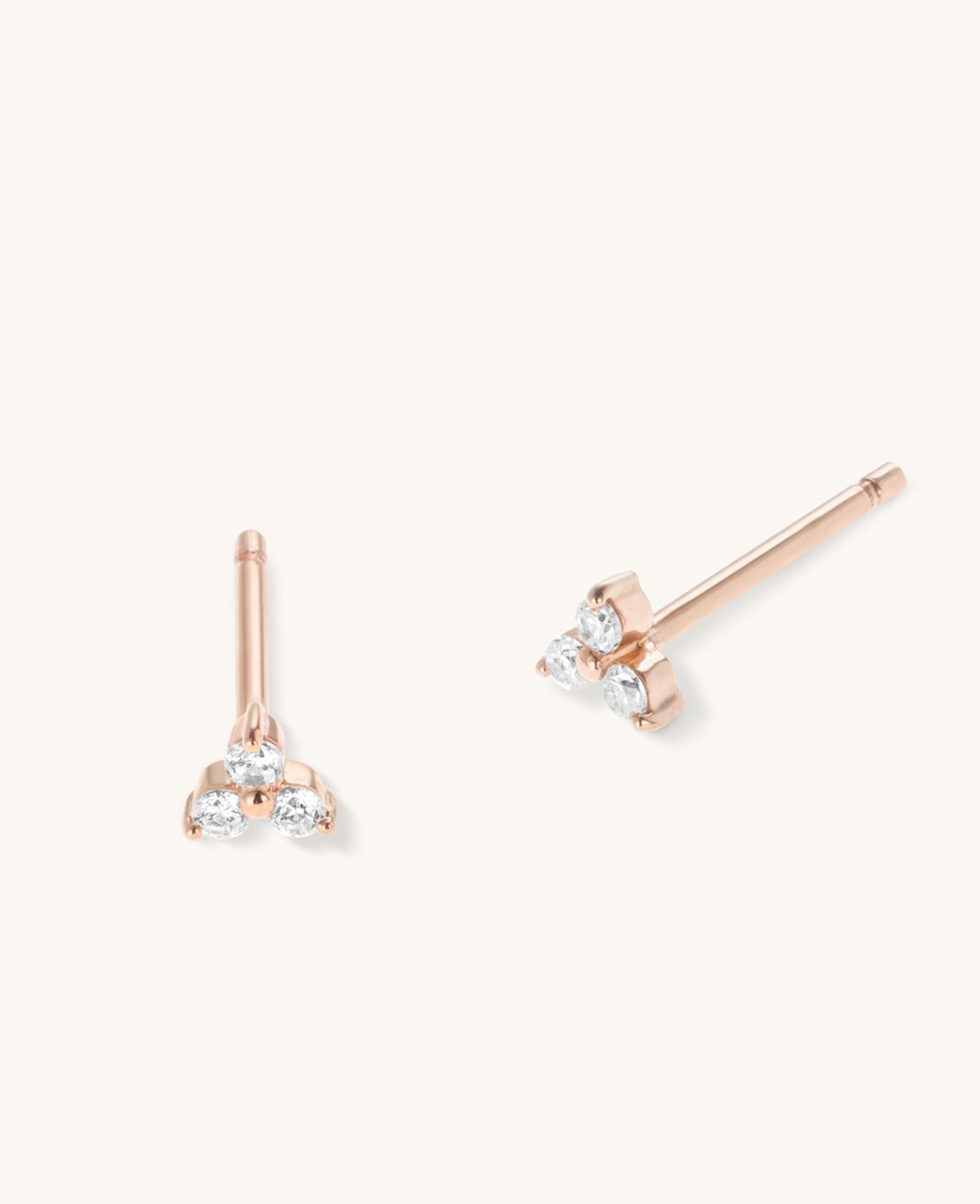 Rose Gold Mini Triple Topaz Fleur Studs | Earrings | Spells Of Love